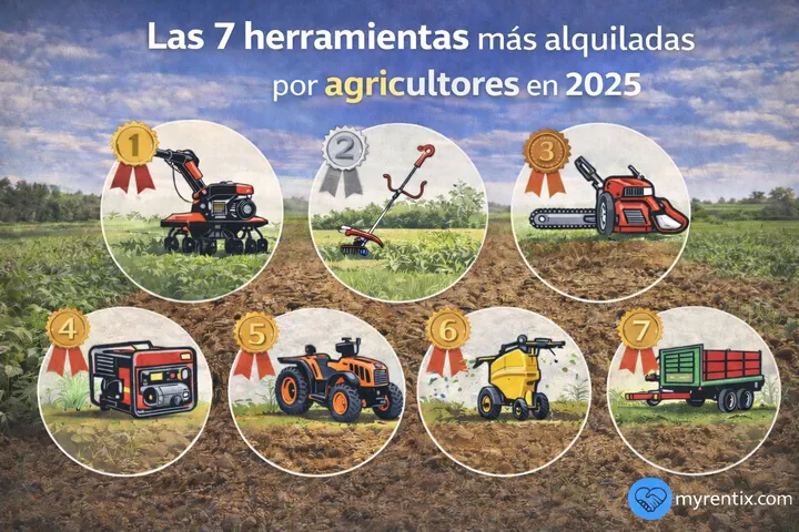 Las 7 herramientas más alquiladas por agricultores en 2025